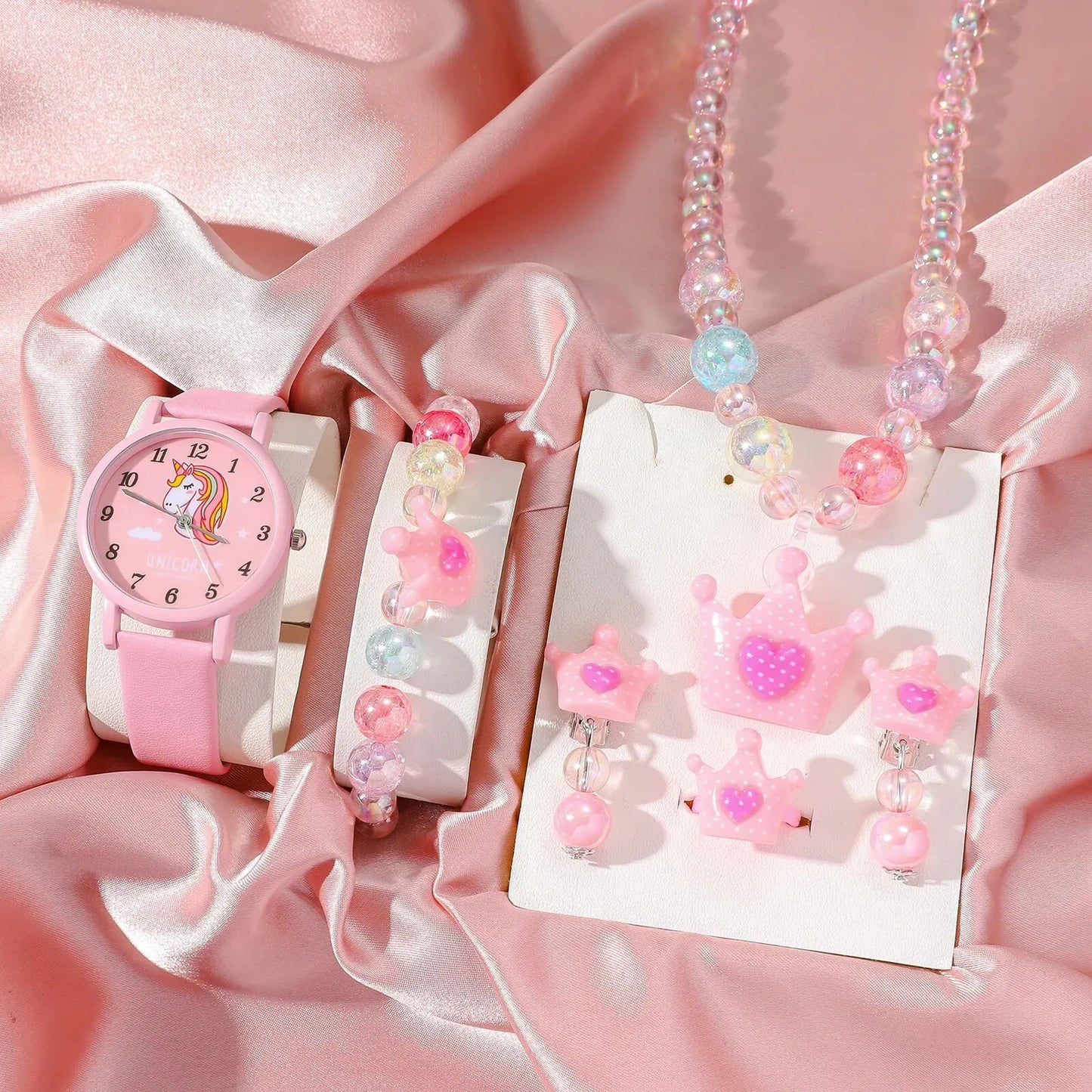 Popular Fashion Unicorn Silicone Children's Quartz Watch Set