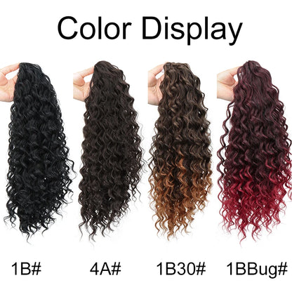 18Inch Synthetic Long Afro Kinky Curly Drawstring Ponytail Curly Fake Tail Hair Extension Fluffy Hairpiece for Women