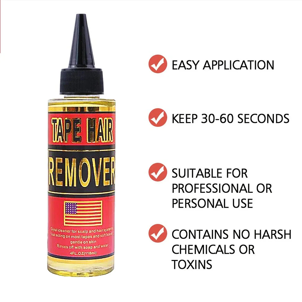 Tape in Extension Remover 118ML,Wig Glue Remover Adhesive Fast Acting,Removes Hair Glue,Wig Tape,Double Sided Extension Tape