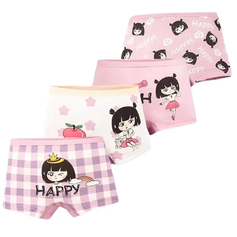 Multipack Girls Panties Lovely Character Pattern Cartoon Girls Boxer Briefs Soft Cotton Kids Underwear Washable Children Boxers