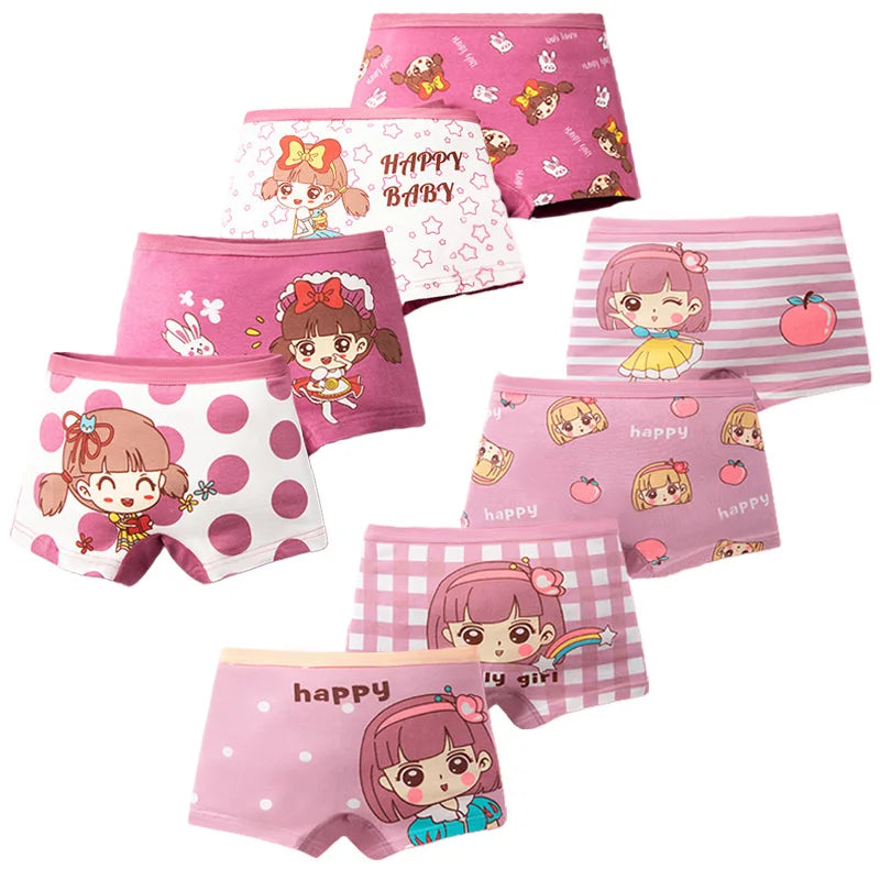 Multipack Girls Panties Lovely Character Pattern Cartoon Girls Boxer Briefs Soft Cotton Kids Underwear Washable Children Boxers