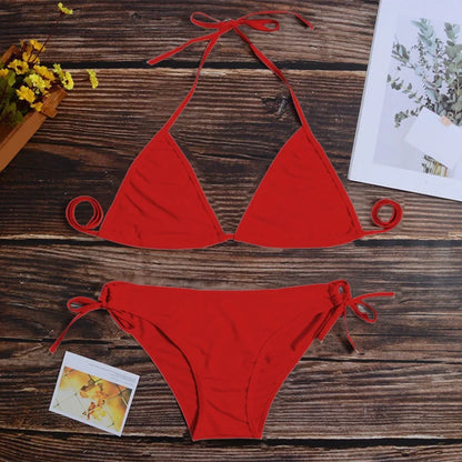 Women Thong Bikini Set Sexy Swimsuit Bandage Style Brazilian Swimwear Summer Accessories For Vacation Holiday Beach Pool