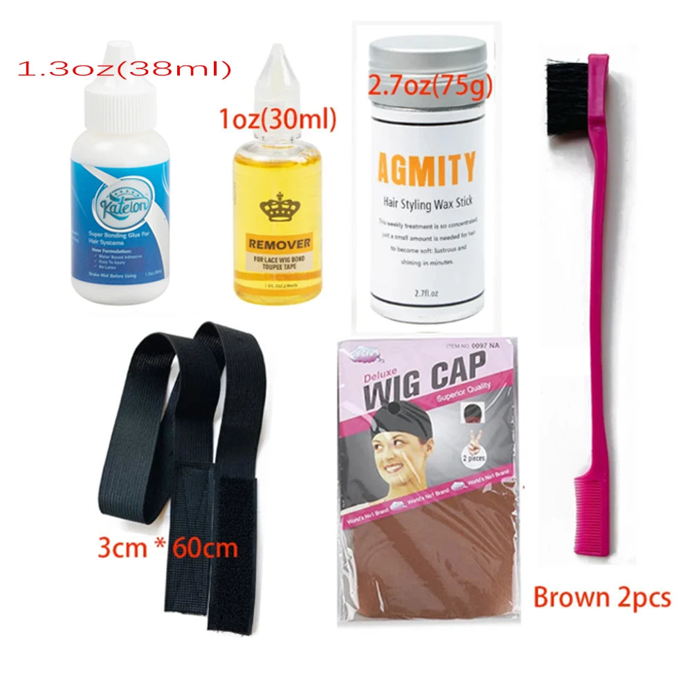 Wig Installation Kit Set Wax For Hair Front Lace Wig Glue Bold Glue Ultra Hold for Lace Front Waterproof Glue for Lace Front Wig