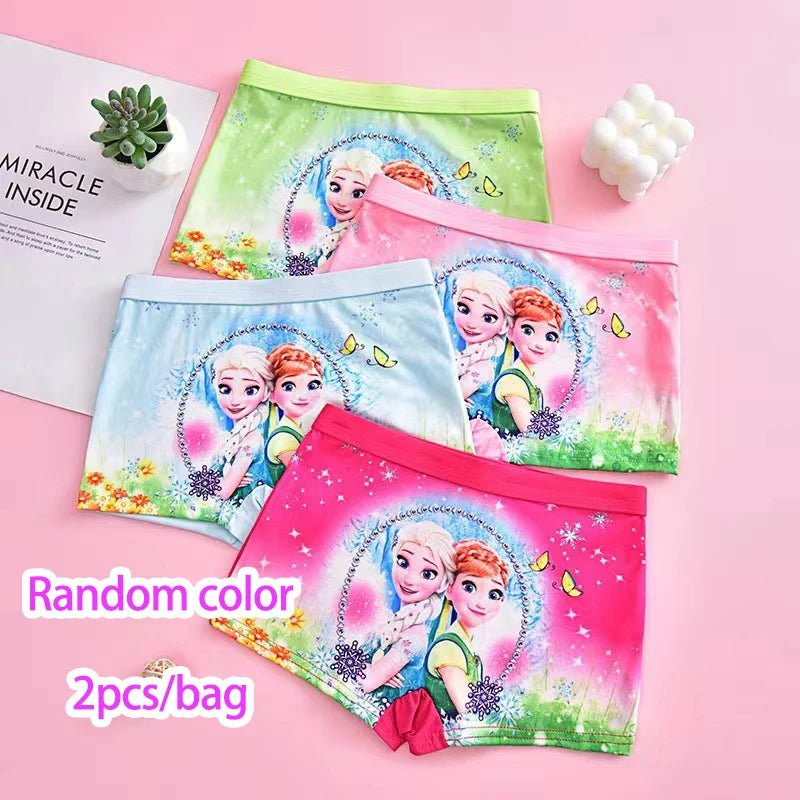 2pcs/Bag New Girl Underwear Anna and Elsa princess Cartoon Children knickers Girl Underpants Kids Panties Panty Briefs 2-7Years