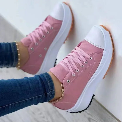 Flat sneakers with laces in various colors for Women