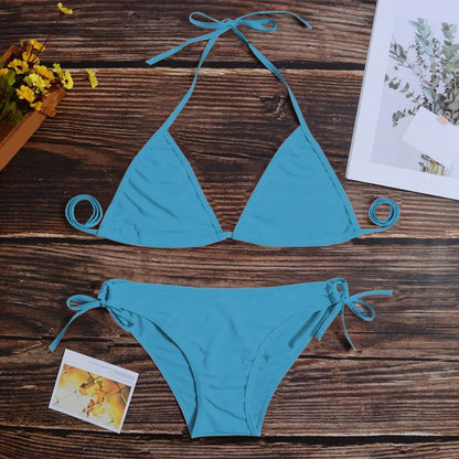 Women Thong Bikini Set Sexy Swimsuit Bandage Style Brazilian Swimwear Summer Accessories For Vacation Holiday Beach Pool