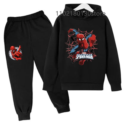 Kids Spring Autumn New Casual Cartoon Print 2pcs Hoodie+Jogging Pants Tracksuits 3-12 Years Boys Girls Outfits Children Clothes