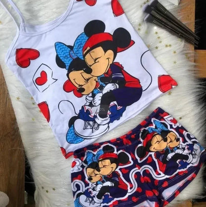 Sexy Cartoon Suspender Pajama Suit for Summer or Yoga