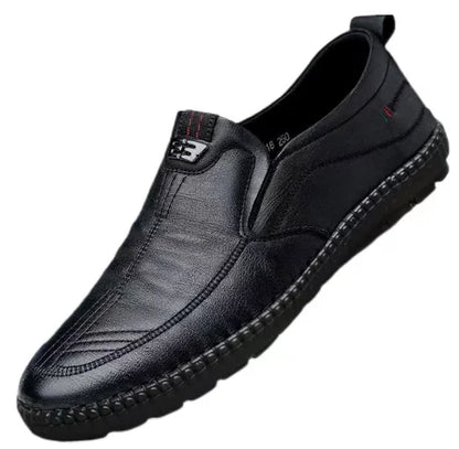 Men Leather Shoes Breathable Business Summer Slip on Loafers Man Casual Black Flats Driving Walking Shoes Moccasins