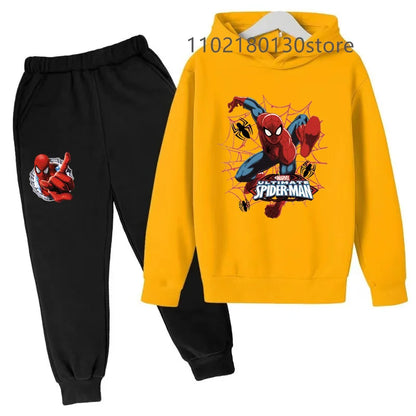 Kids Spring Autumn New Casual Cartoon Print 2pcs Hoodie+Jogging Pants Tracksuits 3-12 Years Boys Girls Outfits Children Clothes