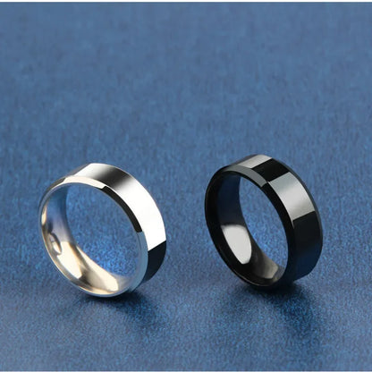 Charm Jewelry Ring for Men  Stainless Steel Black Rings Wedding Engagement Band Quality Matte Male Jewelry