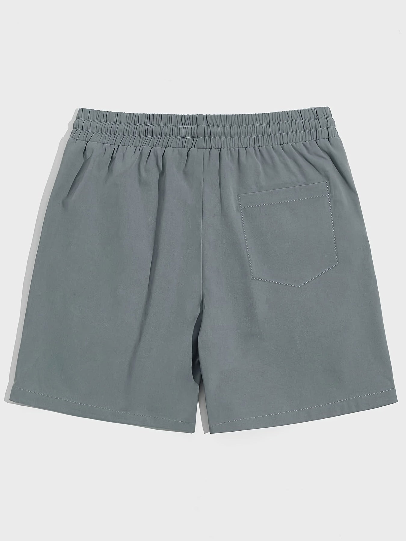 Men'S Solid Color Drawstring Design Beach Shorts for Summer.