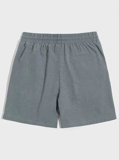 Men'S Solid Color Drawstring Design Beach Shorts for Summer.