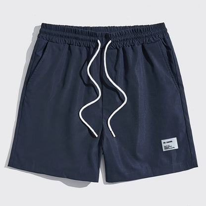 Men'S Solid Color Drawstring Design Beach Shorts for Summer.