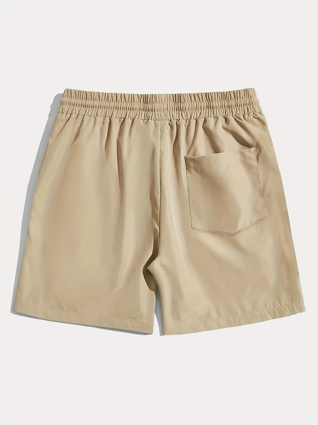 Men'S Solid Color Drawstring Design Beach Shorts for Summer.